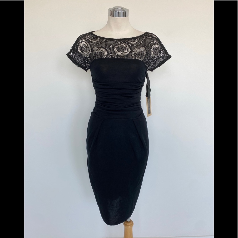 NWT New GiAMBATTiSTA VALLI Black Knit Dress XS 2